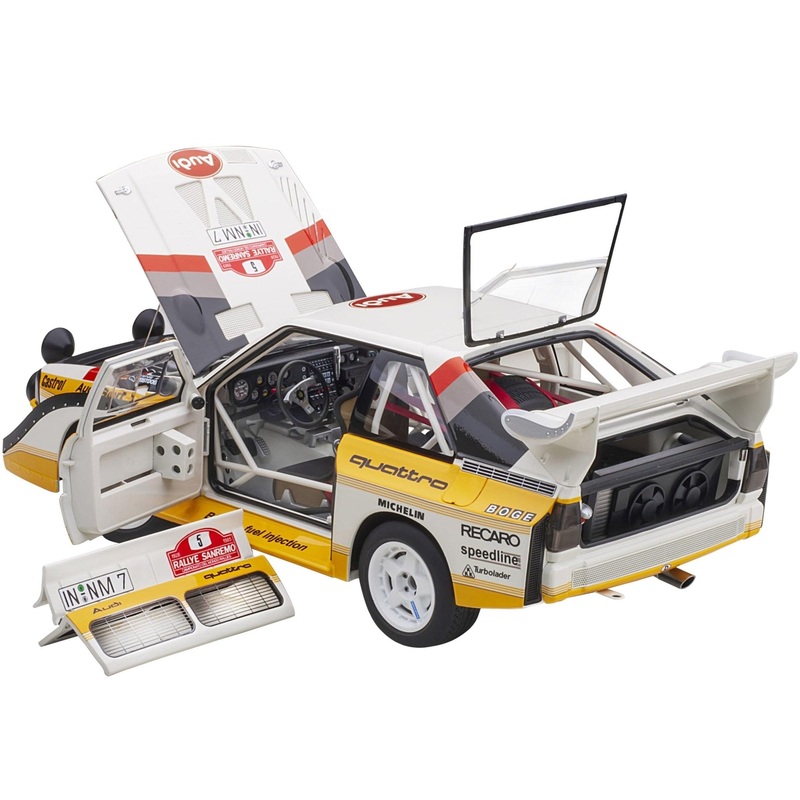 Audi Quattro S1 #5 W. Roehrl – Ch. Geistdoerfer Winner Rally San Remo (1985) 1/18 Model Car by Autoart