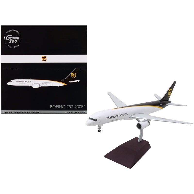 Boeing 757-200 Commercial Aircraft “UPS Worldwide Services” (N465UP) White with Brown Tail “Gemini 200” Series 1/200 Diecast Model Airplane by GeminiJets