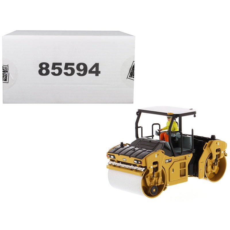 CAT Caterpillar CB-13 Tandem Vibratory Roller with ROPS (Roll Over Protective Structure) and Operator “High Line Series” 1/50 Diecast Model by Diecast Masters