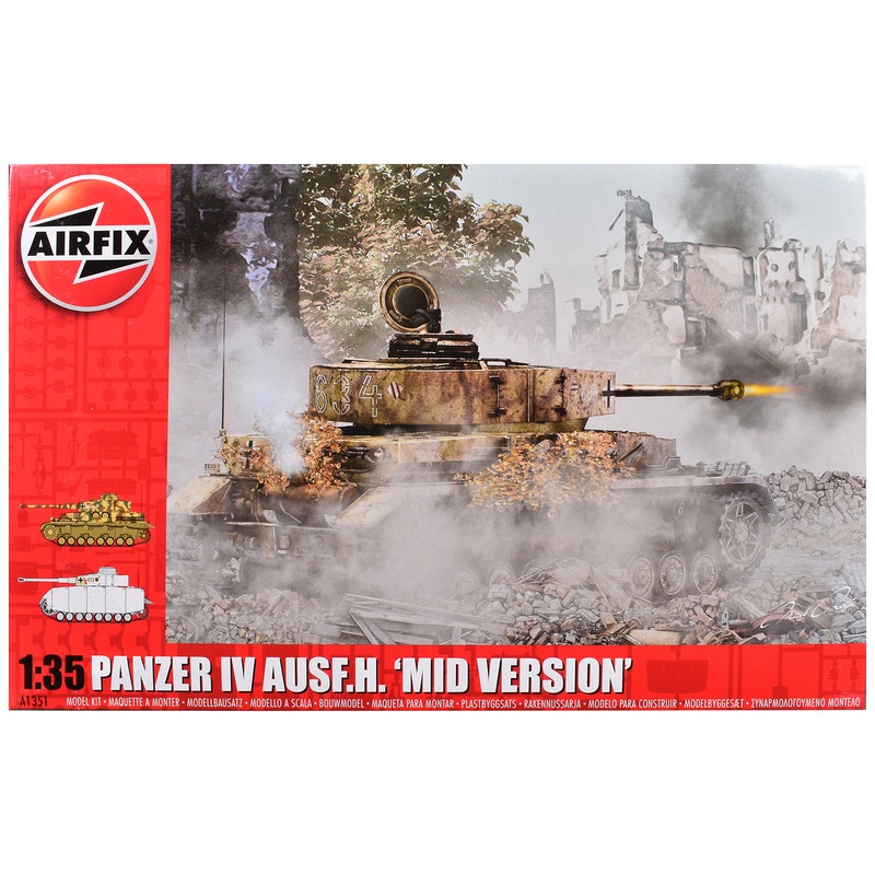 Level 3 Model Kit Panzer IV Ausf.H “Mid Version” Tank with 2 Scheme Options (Level 3) 1/35 Plastic Model Kit by Airfix