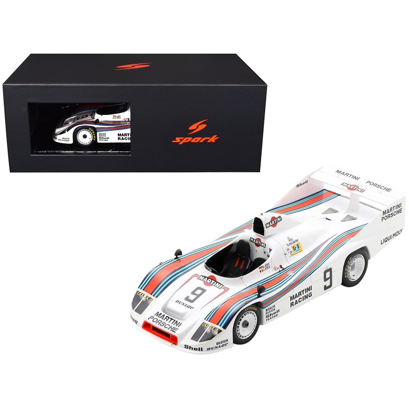 Porsche 908/80 #9 Jacky Ickx – Reinhold Joest “Martini Racing” 2nd Place “24 Hours of Le Mans” (1980) with Acrylic Display Case 1/18 Model Car by Spark