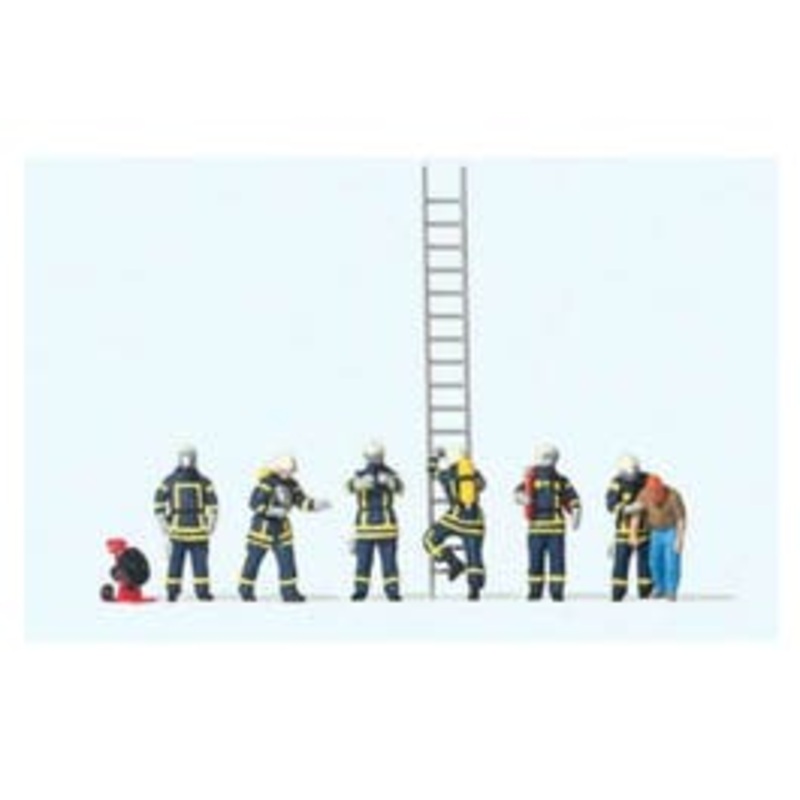 Preiser 10765  HO Firemen Blue Uniforms