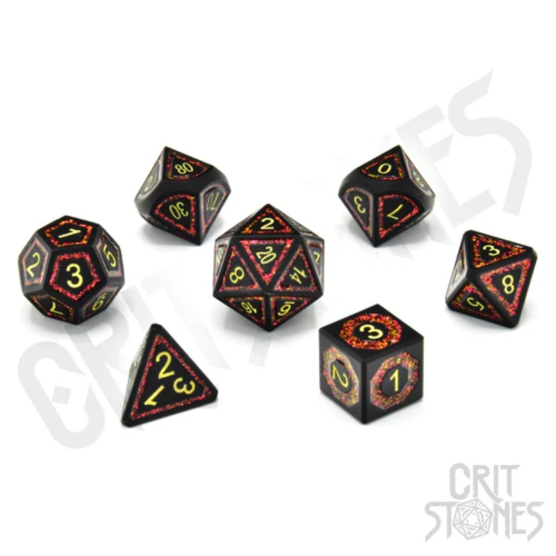 CritStones –  Metal RPG Dice Set – Volcanic Valor