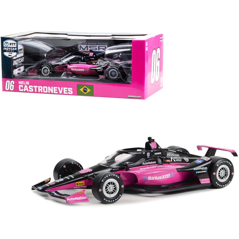 Dallara IndyCar #06 Helio Castroneves “AutoNation – SiriusXM” Meyer Shank Racing “NTT IndyCar Series” (2023) 1/18 Diecast Model Car by Greenlight