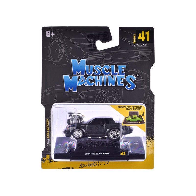 1987 Buick GNX Black Metallic 1/64 Diecast Model Car by Muscle Machines