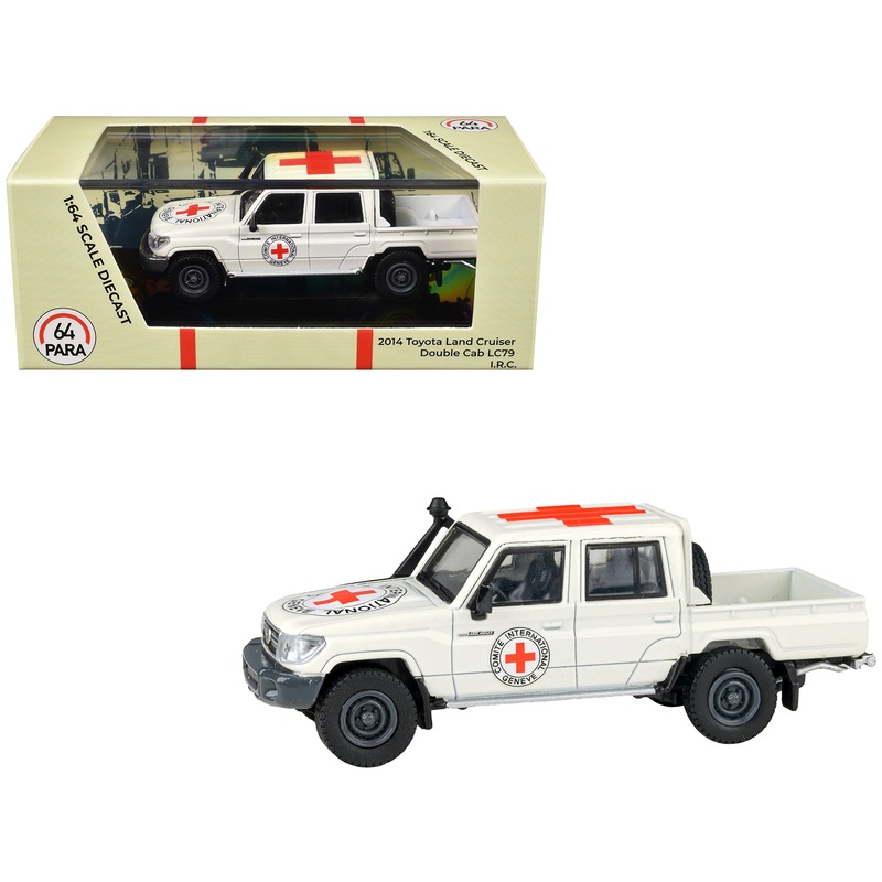 2014 Toyota Land Cruiser LC 79 Pickup Truck White “International Red Cross” 1/64 Diecast Model Car by Paragon Models