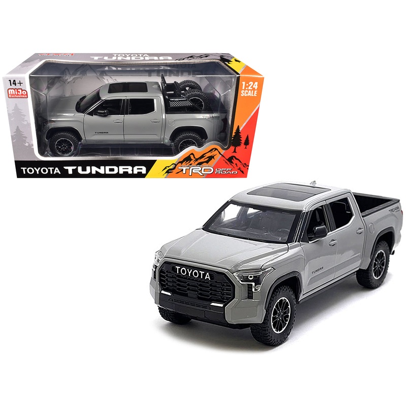 2023 Toyota Tundra TRD 4×4 Pickup Truck Cement Gray with Sunroof and Wheel Rack 1/24 Diecast Model Car