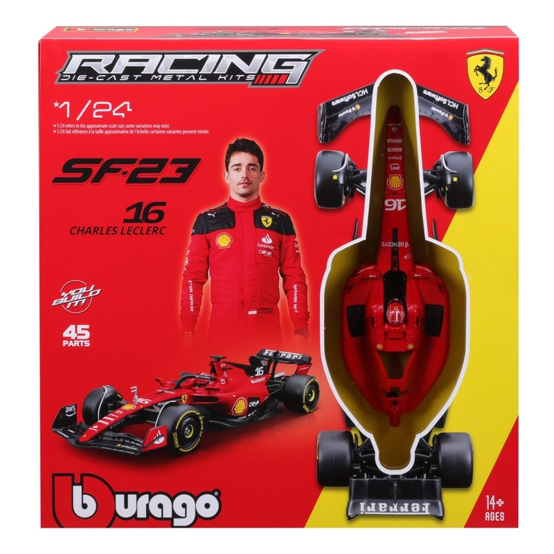 Burago – 1/24 Ferrari F1 SF-23 2023 Model Kit #16 Leclerc