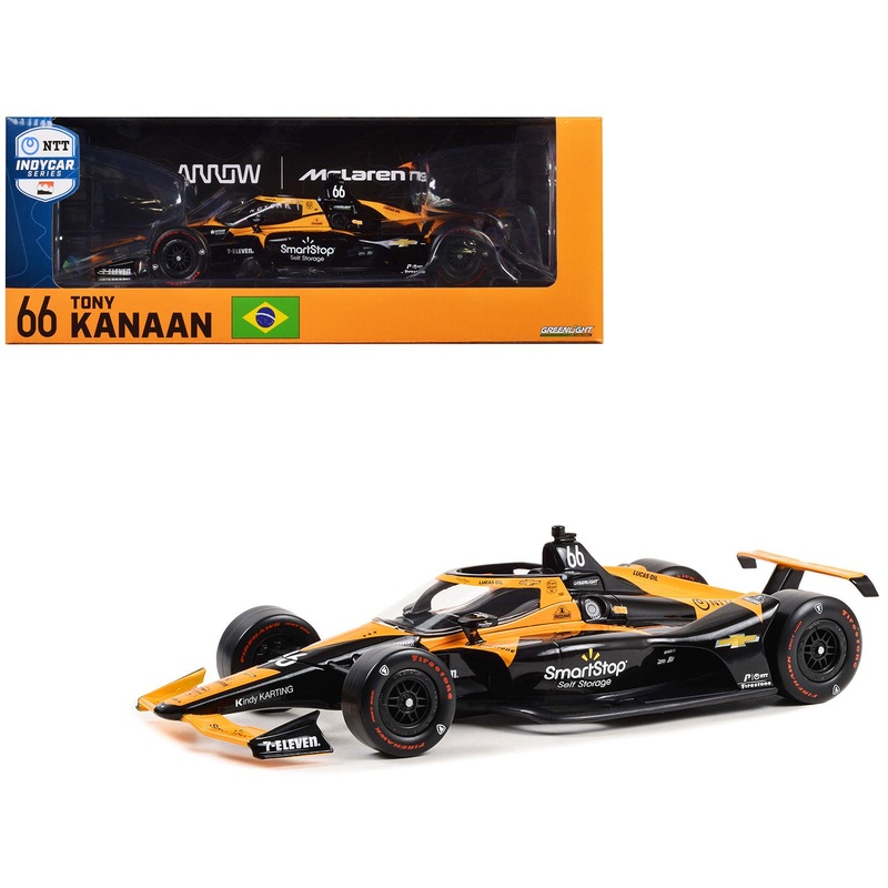 Dallara IndyCar #66 Tony Kanaan “SmartStop Self Storage” Arrow McLaren “Final Indianapolis 500 Start” “NTT IndyCar Series” (2023) 1/18 Diecast Model Car by Greenlight