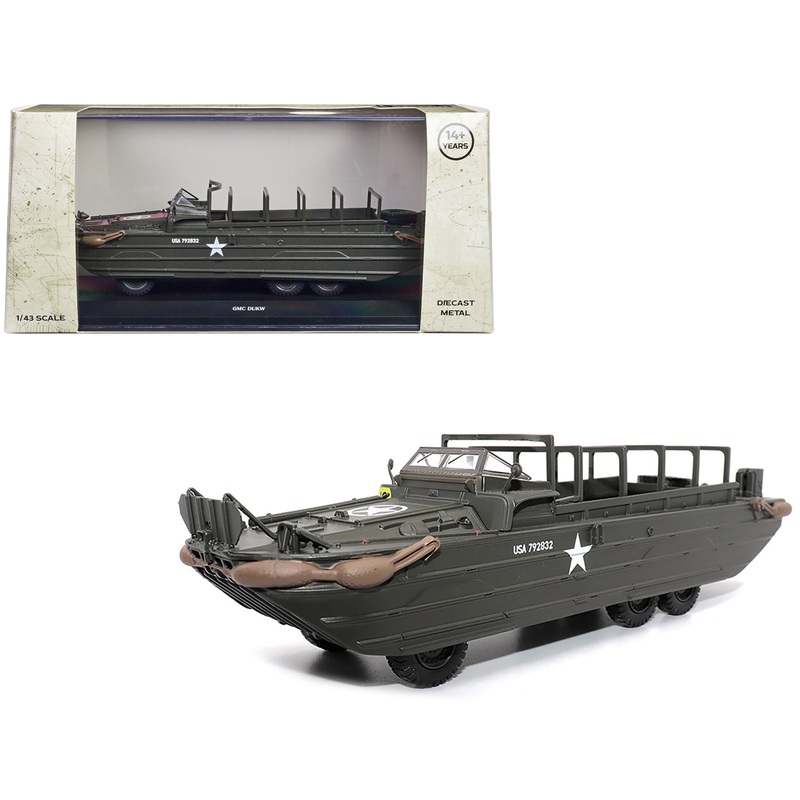 GMC DUKW Amphibious Vehicle Olive Drab “United States Army” 1/43 Diecast Model by Militaria Die Cast