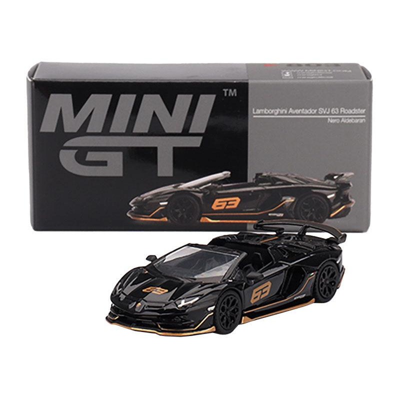 Lamborghini Aventador SVJ 63 Roadster Nero Aldebaran Black Limited Edition 1/64 Diecast Model Car by Mini GT