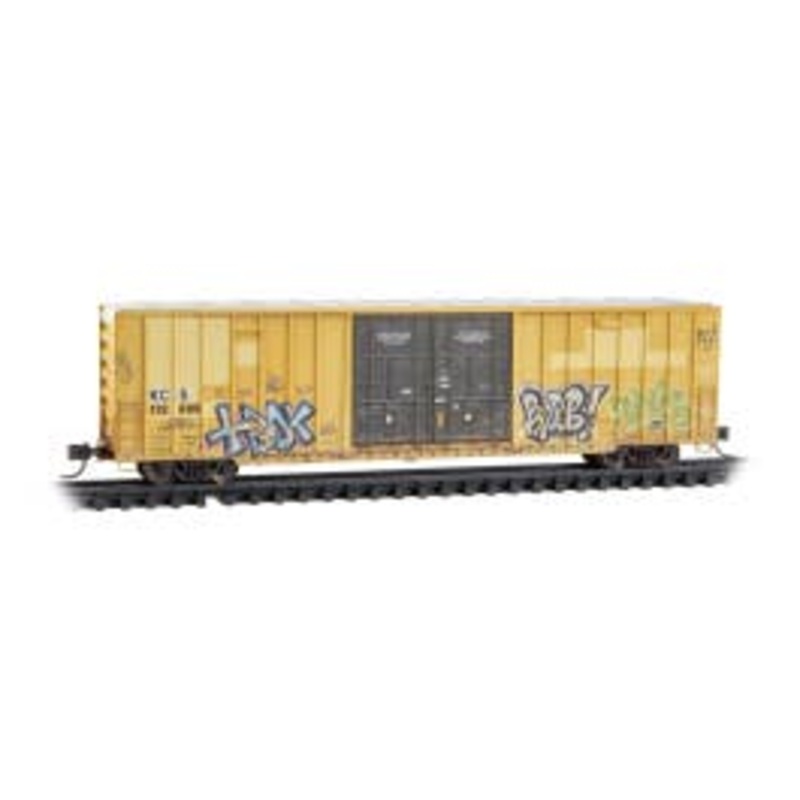 Micro Trains 12344150 N 60' High-Cube Boxcar Weathered Kansas City Southern/ex-TTX