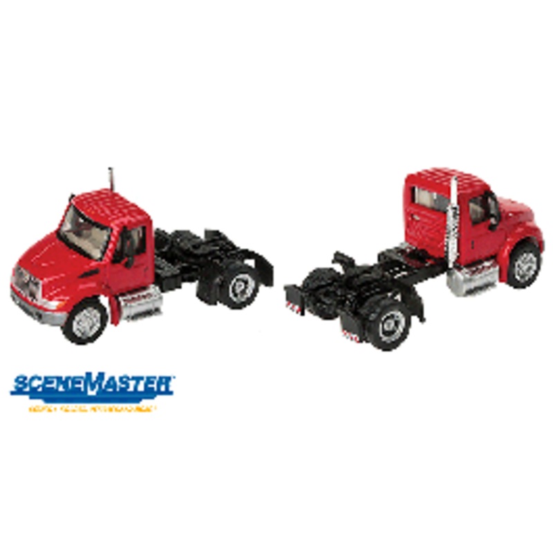 Walthers #949-11131 International 4300 Truck – Assembled — Single-Axle Semi Tractor (red)