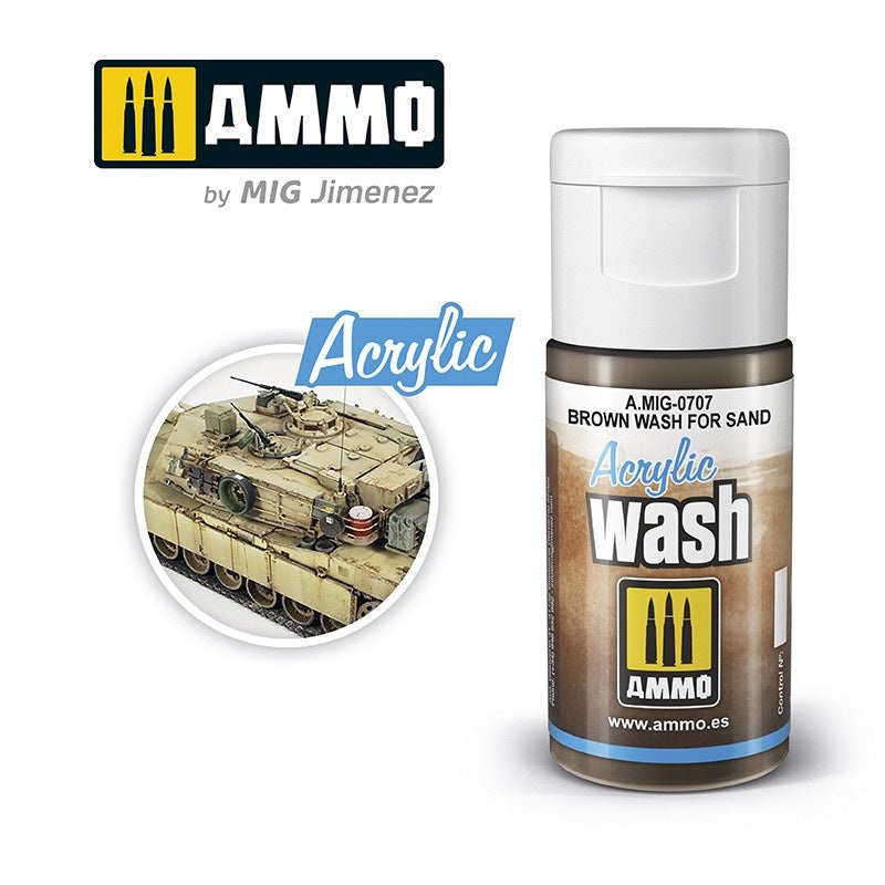 AMMO – 0707 Acrylic WASH Brown Wash for Sand