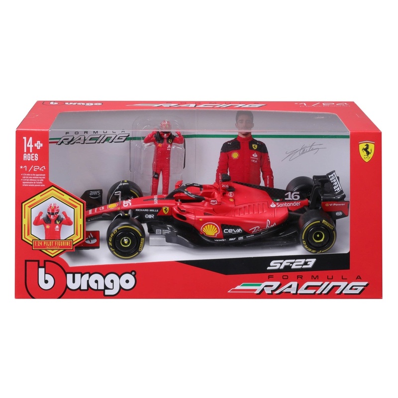 Burago – 1/24 Ferrari F1 SF-23 w/ Driver (#16 C. Leclerc)