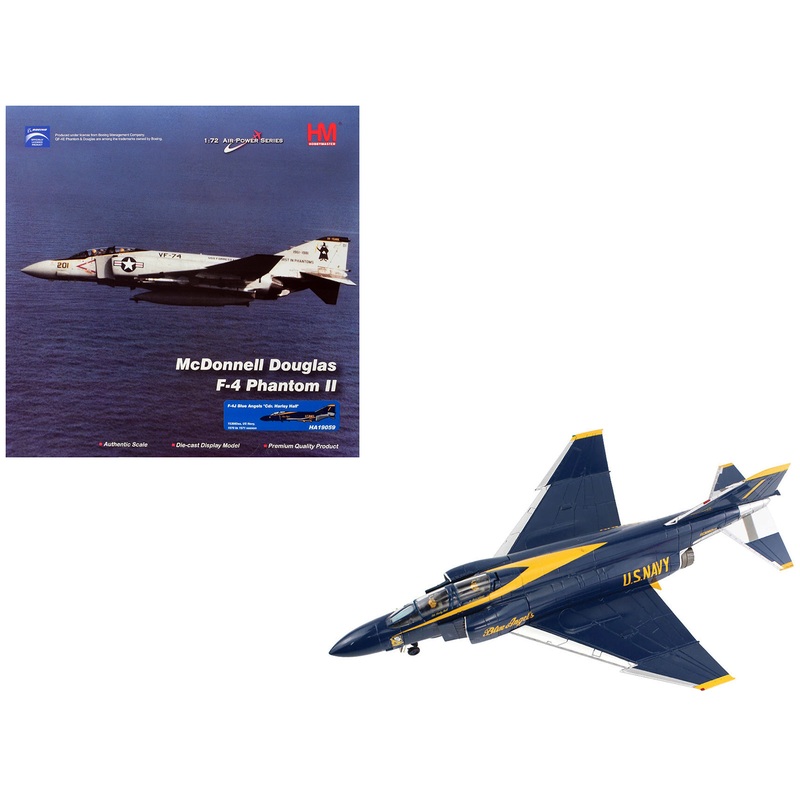 McDonnell Douglas F-4J Phantom II Fighter-Bomber Aircraft “Blue Angels Cdr. Harley Hall 1970 to 1971 Season” United States Navy “Air Power Series” 1/72 Diecast Model by Hobby Master