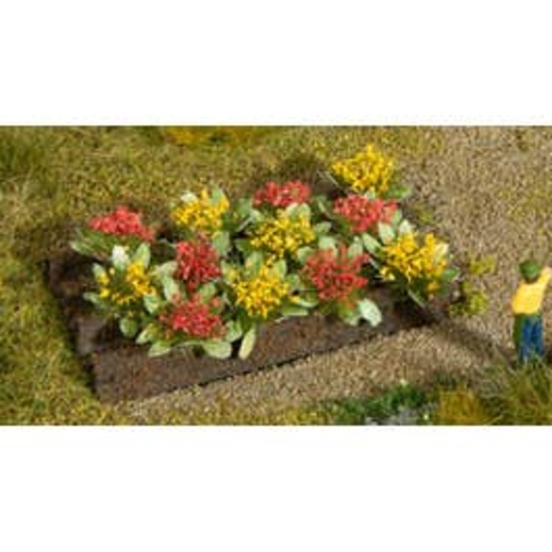 NOCH 13223  HO Garden Plot Rose Bed w/ 12 plants, 3 cmx6cm