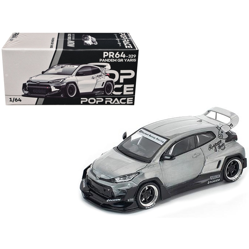 Toyota “Pandem” GR Yaris RHD (Right Hand Drive) Raw Metal 1/64 Diecast Model Car by Pop Race