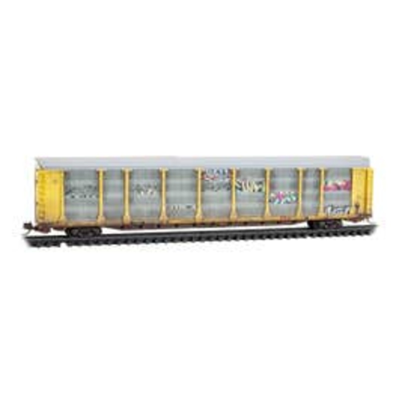 Micro Trains 11144490 N Scale 89' Tri-Level Closed Auto Rack Weathered TTX Rd# 851005