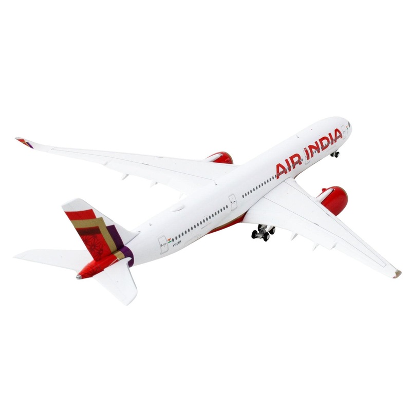 Airbus A350-900 Commercial Aircraft with Flaps Down “Air India” (VT-JRH) White with Tail Graphics 1/400 Diecast Model Airplane by GeminiJets