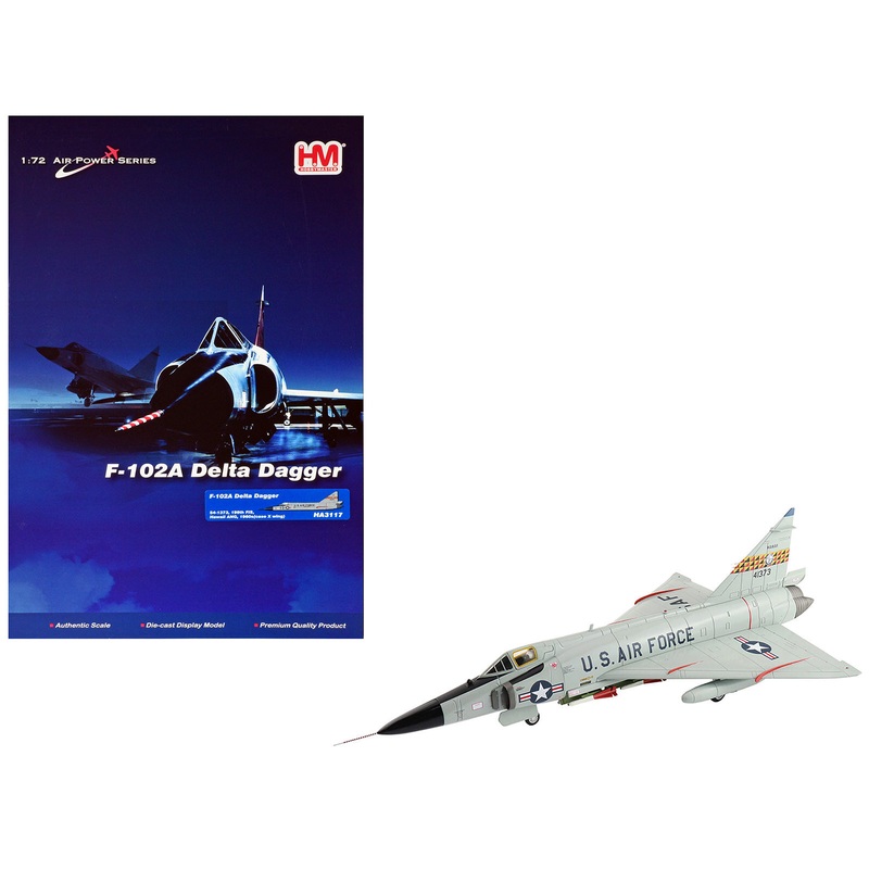 Convair F-102A Delta Dagger Interceptor Aircraft “199th Fighter Interceptor Squadron (FIS) Hawaii Air National Guard” (1960s) United States Air Force “Air Power Series” 1/72 Diecast Model by Hobby Master