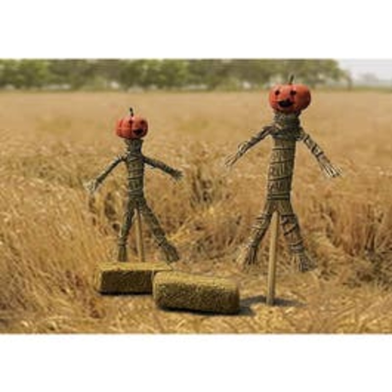 JTT 95723 Pumpkin Scarecrows & Hay Bales (2/PK)