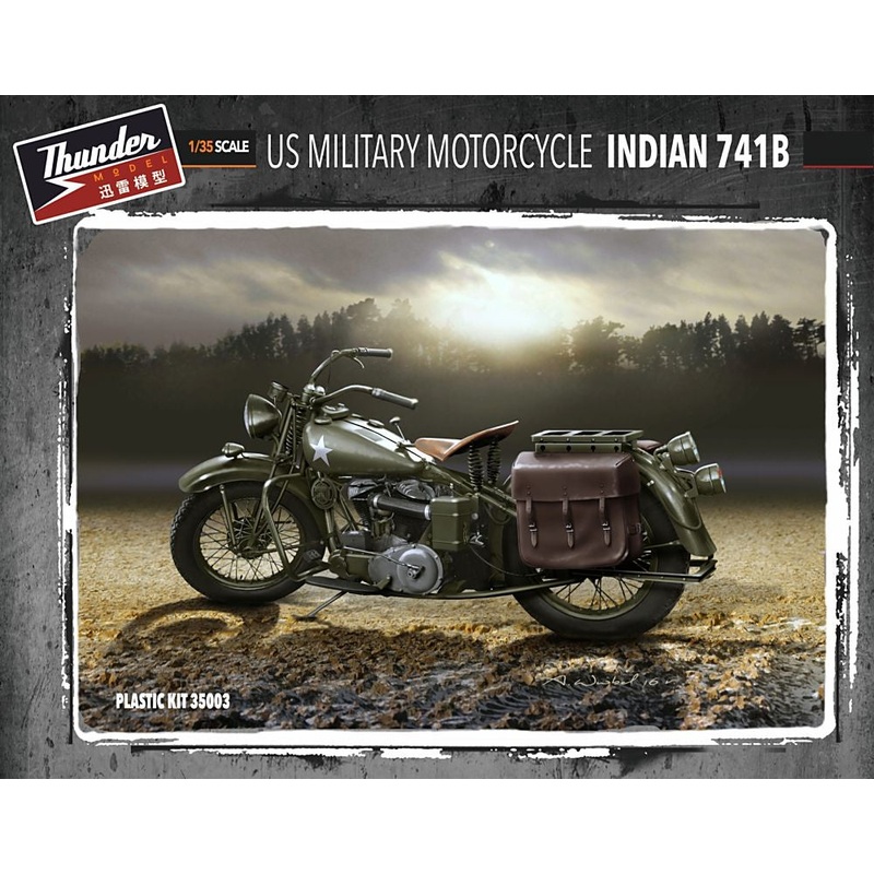 Thunder Model – 1/35 US Military Motorcycle Indian 741B (Two kits in box)