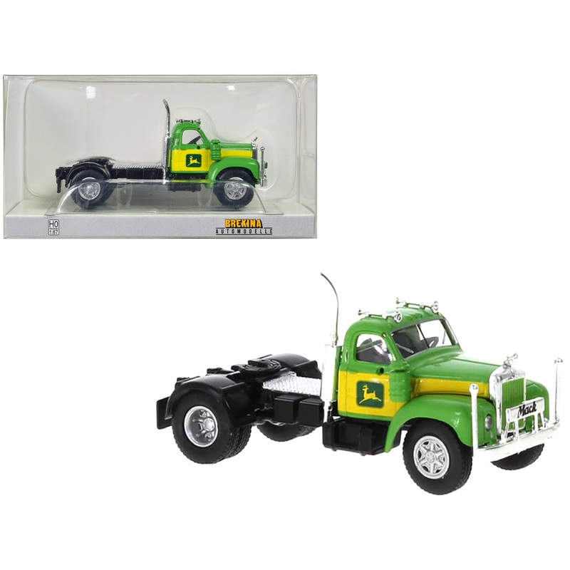 1953 B-61 Truck Tractor Green and Yellow “John Deere” 1/87 (HO) Scale Model Car by Brekina