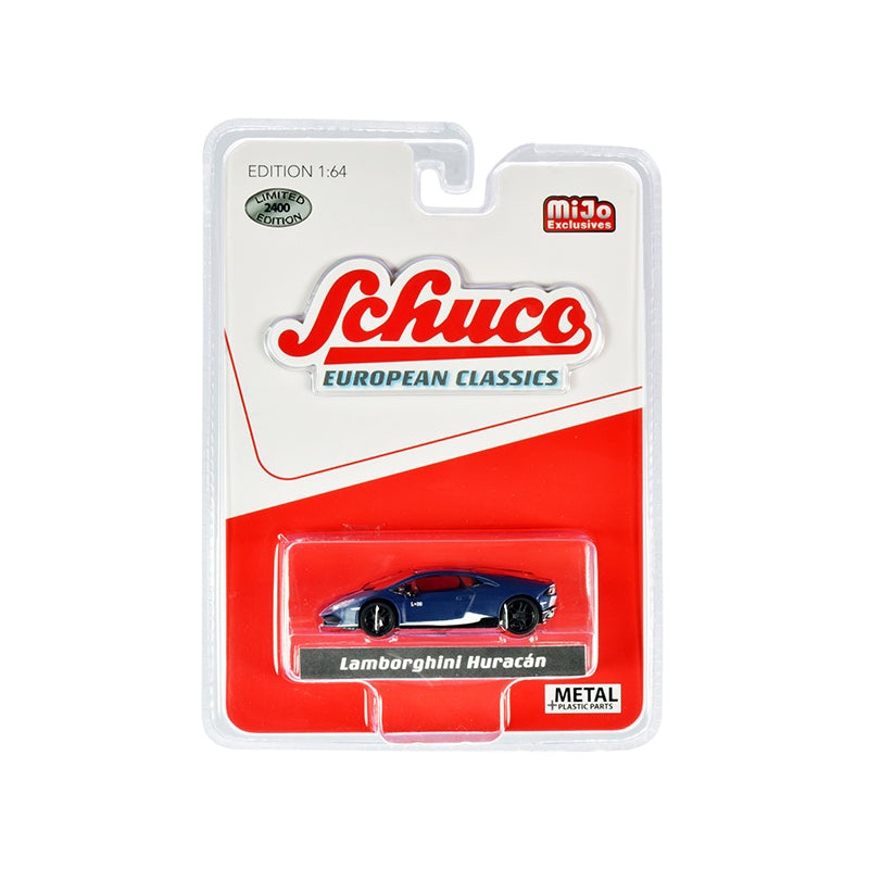 Lamborghini Huracan Matt Dark Blue with White Stripes “European Classics” Limited Edition to 2400 pieces Worldwide 1/64 Diecast Model Car by Schuco