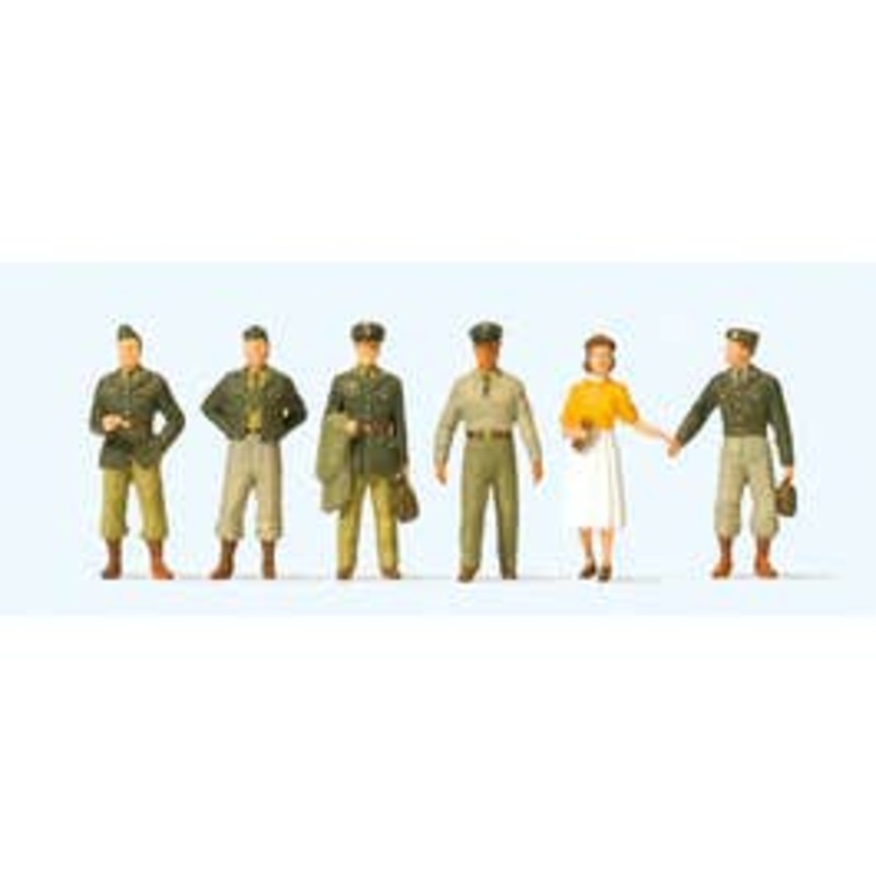 Preiser 10594  HO 1950's US Soldiers 6 pcs