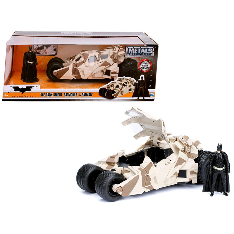 “The Dark Knight” Batmobile with Batman Diecast Figure Camouflage Version “DC Comics” Series 1/24 Diecast Model Car by Jada
