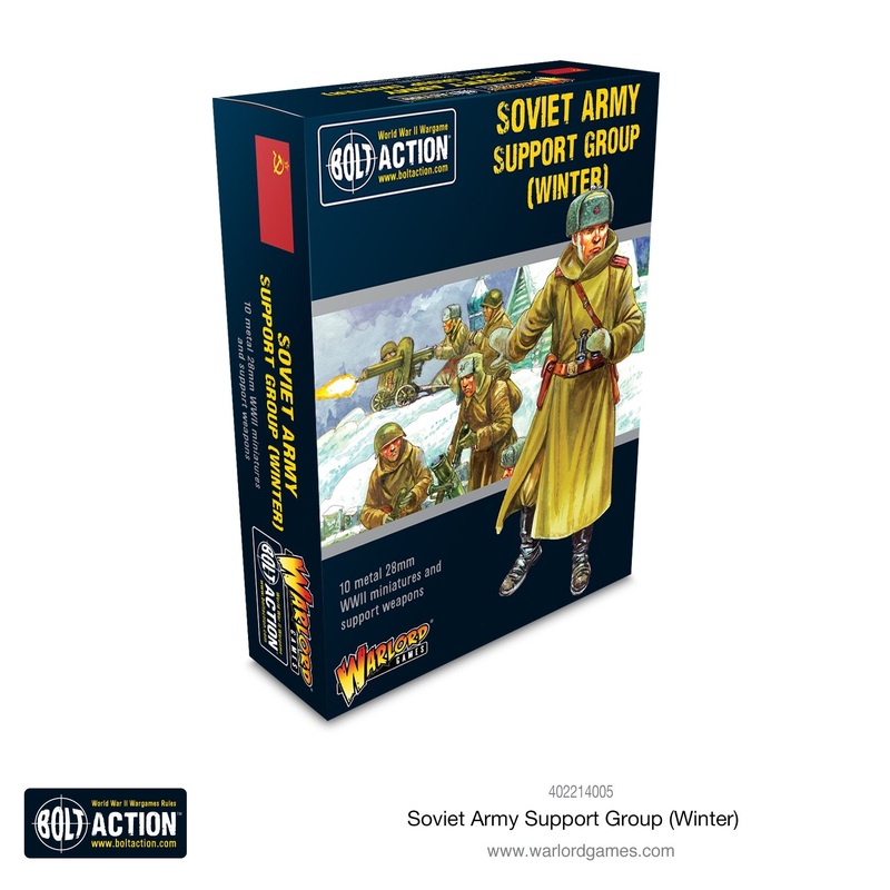 Warlord – Bolt Action: Soviet Army Support Group (Winter)(HQ & Mortar & MMG) (Metal)