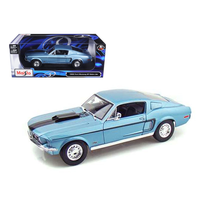 1968 Ford Mustang CJ Cobra Jet Blue 1/18 Diecast Model Car by Maisto