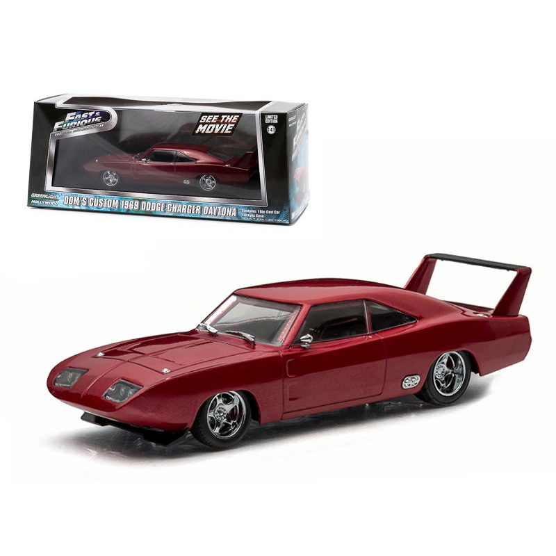 Dom’s 1969 Dodge Charger Daytona Maroon “Fast and Furious 6” Movie (2013) 1/43 Diecast Model Car by Greenlight