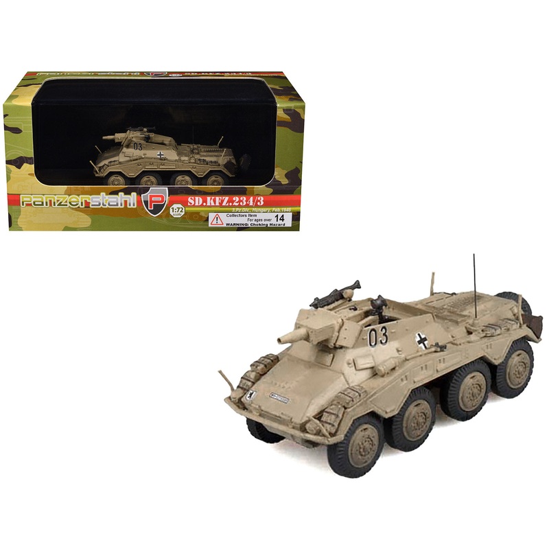Sd.Kfz. 234/3 Armored Vehicle “#0 3rd Panzer Division Hungary” (1945) German Army 1/72 Diecast Model by Panzerstahl