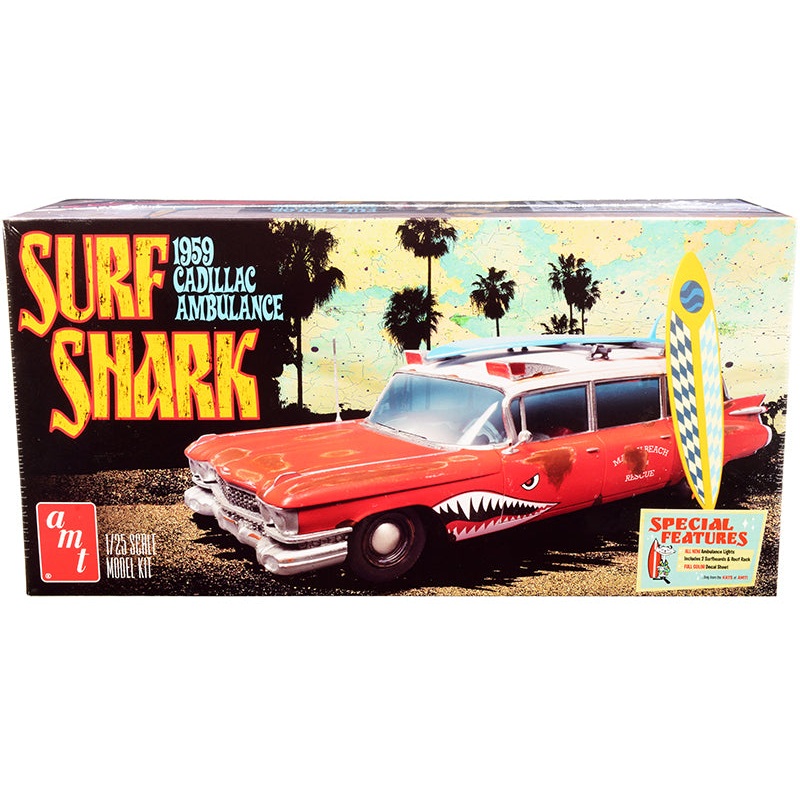 Skill 2 Model Kit 1959 Cadillac Ambulance “Surf Shark” 1/25 Scale Models by AMT
