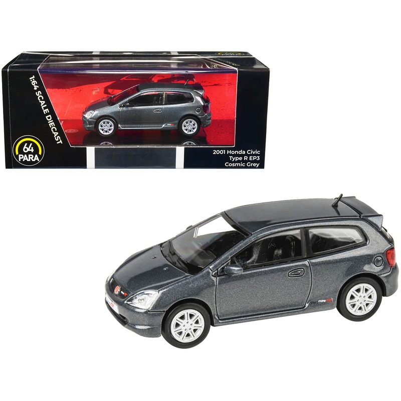 2001 Honda Civic Type R EP3 Cosmic Gray Metallic 1/64 Diecast Model Car by Paragon Models