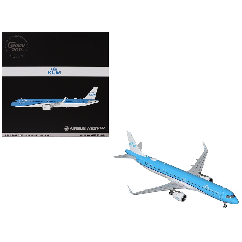 Airbus A321neo Commercial Aircraft “KLM Royal Dutch Airlines” (PH-AXA) Blue and White “Gemini 200” Series 1/200 Diecast Model Airplane by GeminiJets