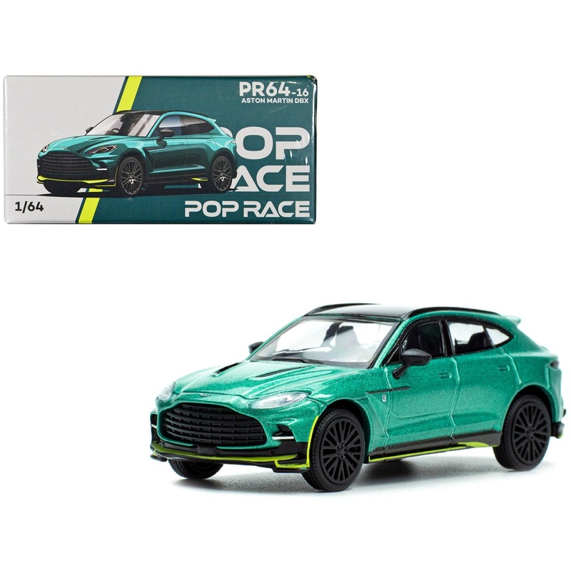 Aston Martin DBX Racing Green Metallic with Black Top 1/64 Diecast Model Car by Pop Race