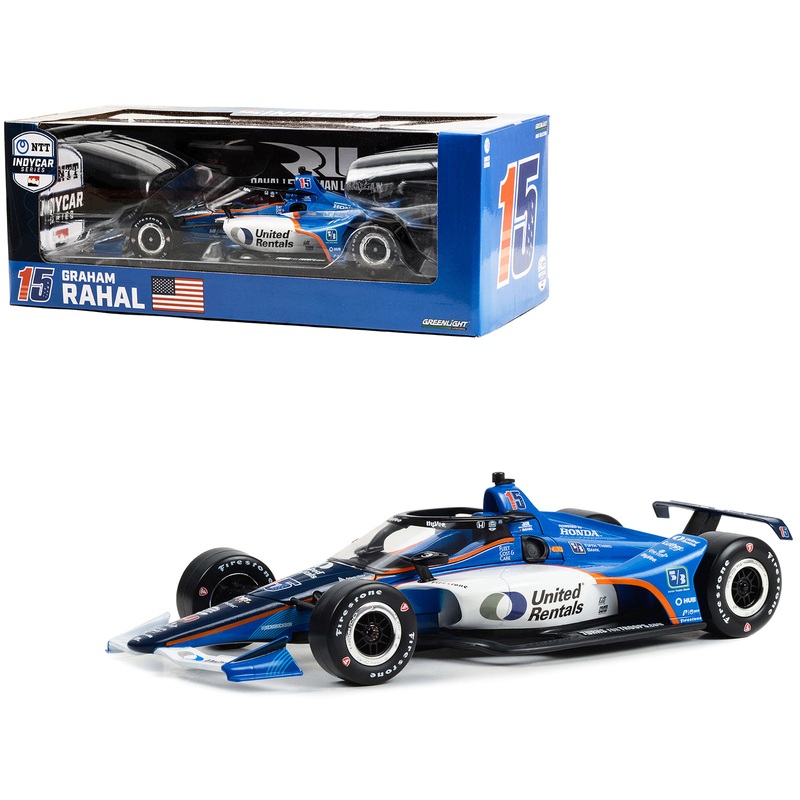 Dallara IndyCar #15 Graham Rahal “United Rentals” Rahal Letterman Lanigan Racing “NTT IndyCar Series” (2023) 1/18 Diecast Model Car by Greenlight