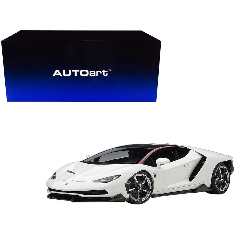 Lamborghini Centenario Bianci Isis / Solid White with Carbon Top 1/18 Model Car by Autoart