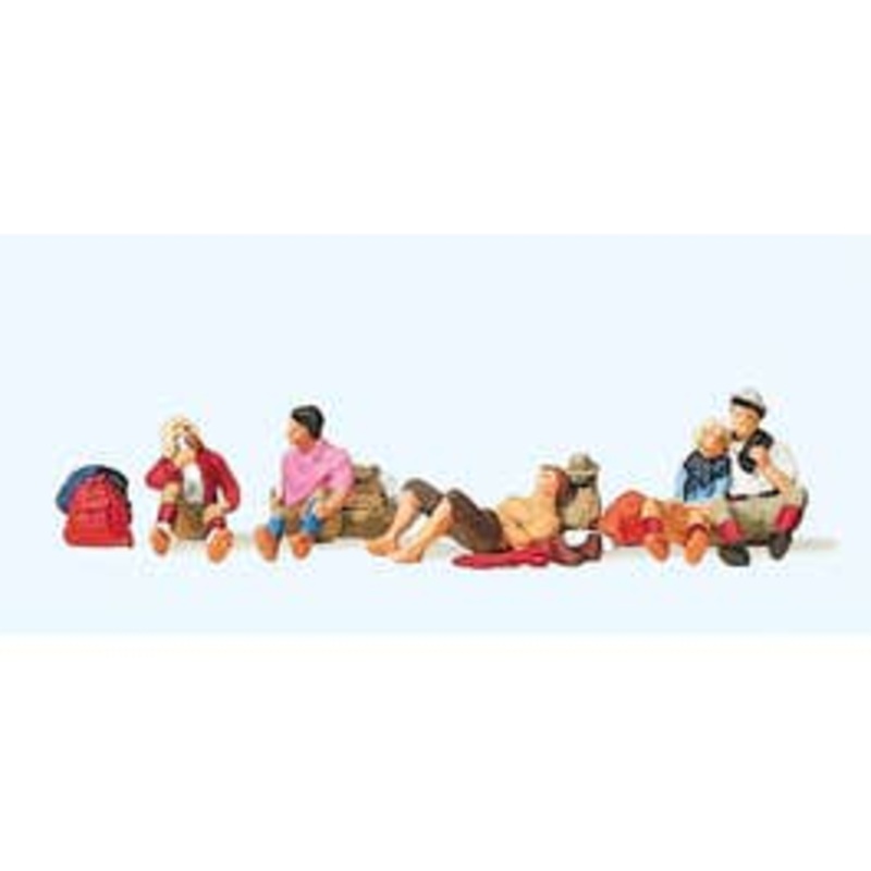 Preiser 10442  HO Hikers Resting 6 pcs
