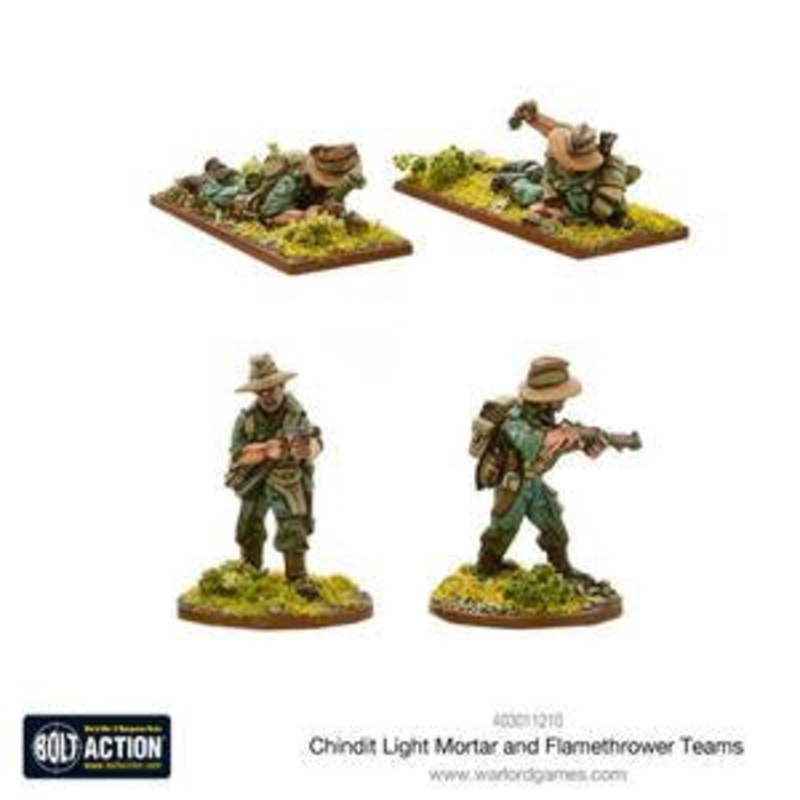 Warlord – Bolt Action  Chindit Flamethrower & Light mortar teams