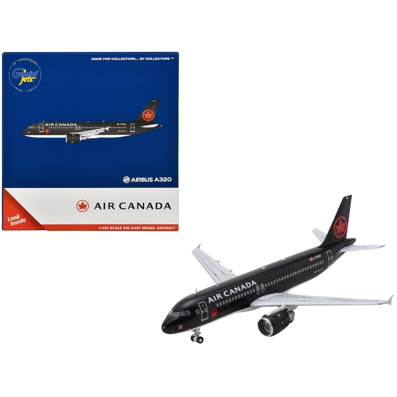 Airbus A320 Commercial Aircraft “Air Canada” (C-FNVV) Black 1/400 Diecast Model Airplane by GeminiJets