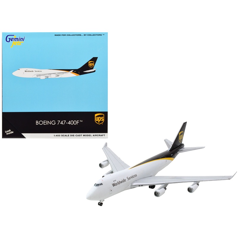 Boeing 747-400F Commercial Aircraft “UPS Worldwide Services” White with Brown Tail 1/400 Diecast Model Airplane by GeminiJets