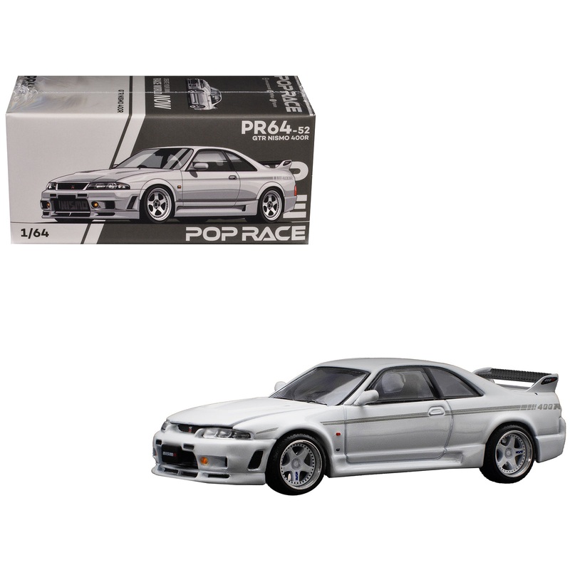 GTR Nismo 400R RHD (Right Hand Drive) White 1/64 Diecast Model Car by Pop Race