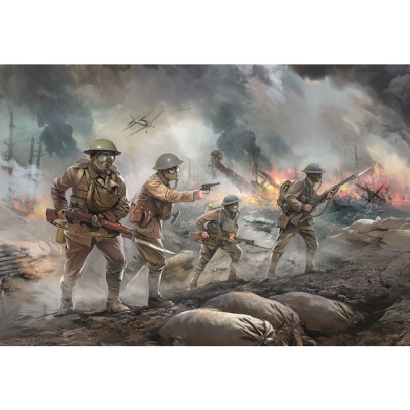 ICM – 1/35 British Infantry in Gas Masks Masks 1917 4 Figures