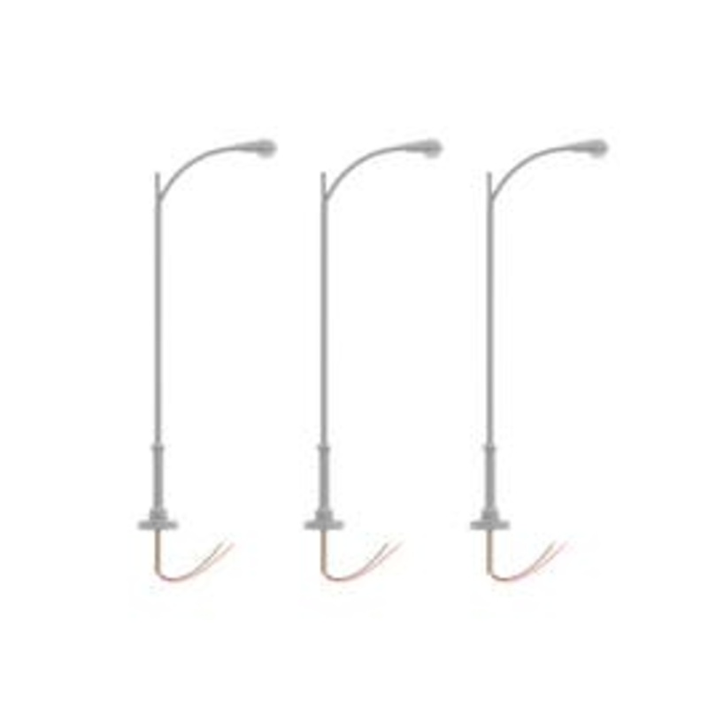 Lionel 2456136 HO LIGHTING ACCESSORIES Single Lamp Extended Pole – Gray 6-Pack