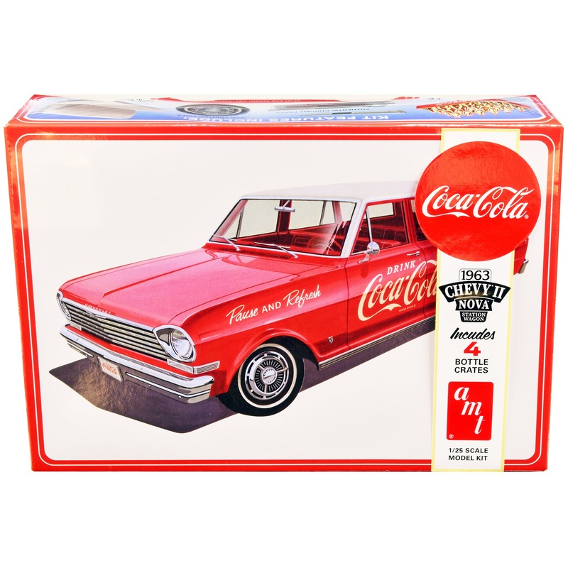 Skill 3 Model Kit 1963 Chevrolet II Nova Wagon “Coca-Cola” 1/25 Scale Model by AMT