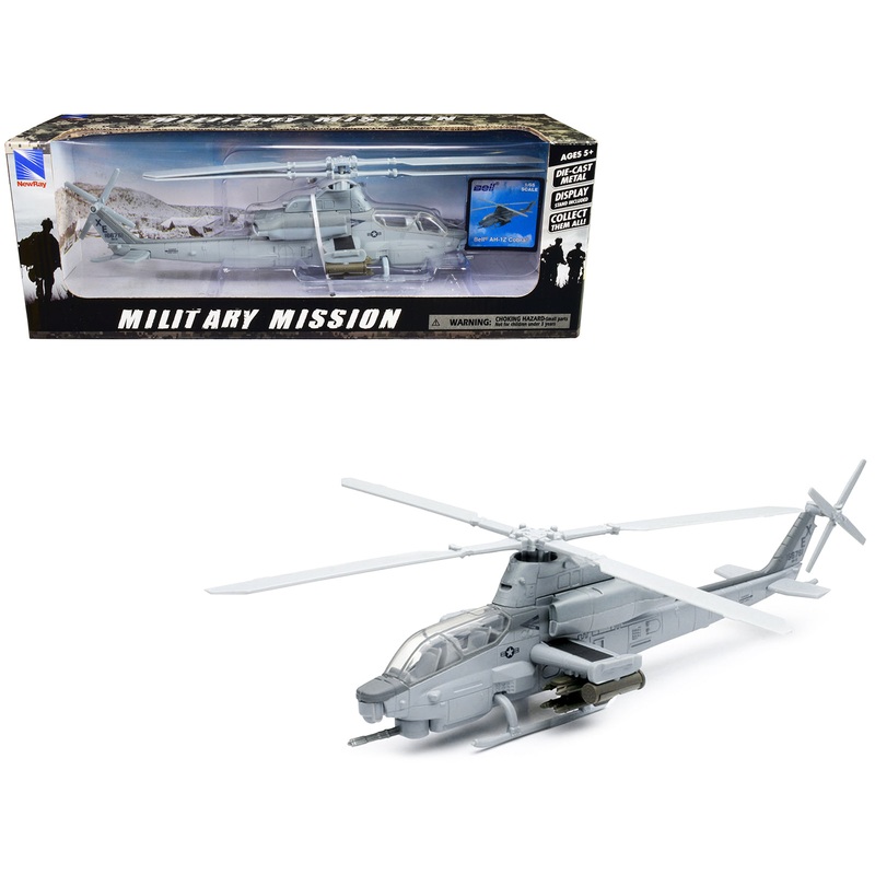 Bell AH-1Z Cobra Helicopter Gray “US Air Force” “Military Mission” Series 1/55 Diecast Model by New Ray